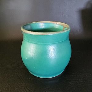 Signed Green Studio Pottery Vase Planter